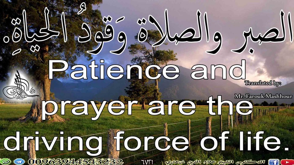 Patience and prayer are the driving force of life.